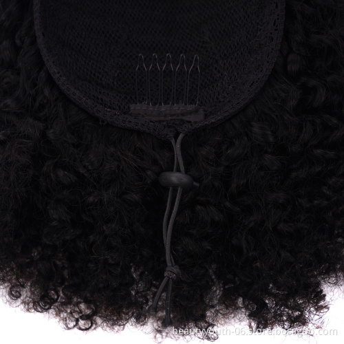 Beauty Youth Warp Around Ponytail Afro kinky Puffs Hair Drawstring Hair For Ponytail Human Hair Extensions Curly Ponytail